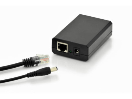 DIGITUS Répartiteur PoE+ Gigabit, RJ45 - RJ45, 24W, noir