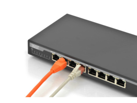 DIGITUS Switch de bureau Gigabit Ethernet PoE, 8 ports