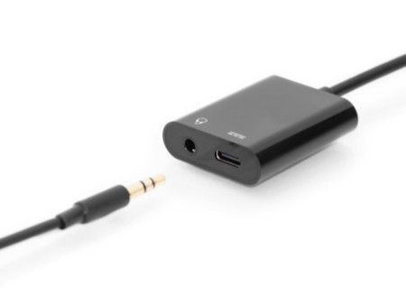 DIGITUS Câble répartiteur USB, USB-C + prise jack 3,5 mm