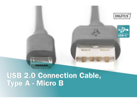 DIGITUS Câble de raccordement US 2.0, USB-A - USB-B micro
