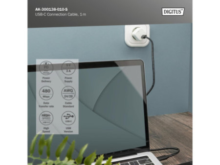 ASSMANN Câble de raccordement USB 3.0, USB-C - USB-C, 1,0 m