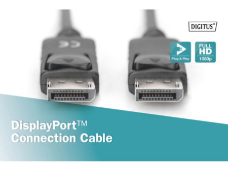 DIGITUS Câble de raccordement DisplayPort 1.1a, DP-DP, 1,0 m
