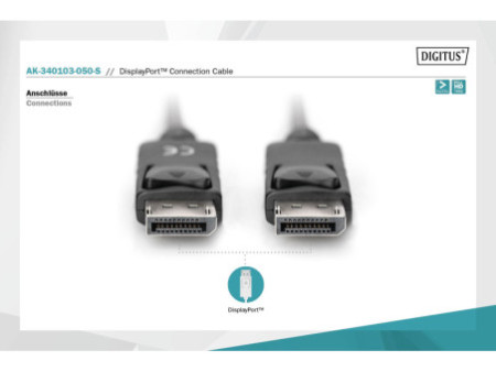 DIGITUS Câble de raccordement DisplayPort 1.1a, DP-DP, 5,0 m