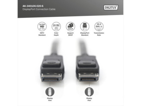 DIGITUS Câble de raccordement DisplayPort 1.3/1.4, DP - DP