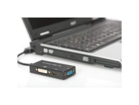 DIGITUS Convertisseur 3en1 DisplayPort 1.2, DP- HDMI+DVI+VGA