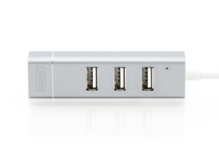 DIGITUS adaptateur USB 2.0 vers Fast Ethernet, 3 ports USB