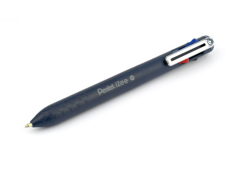 Pentel Stylo à bille rétractable 4 couleurs iZee, bleu foncé