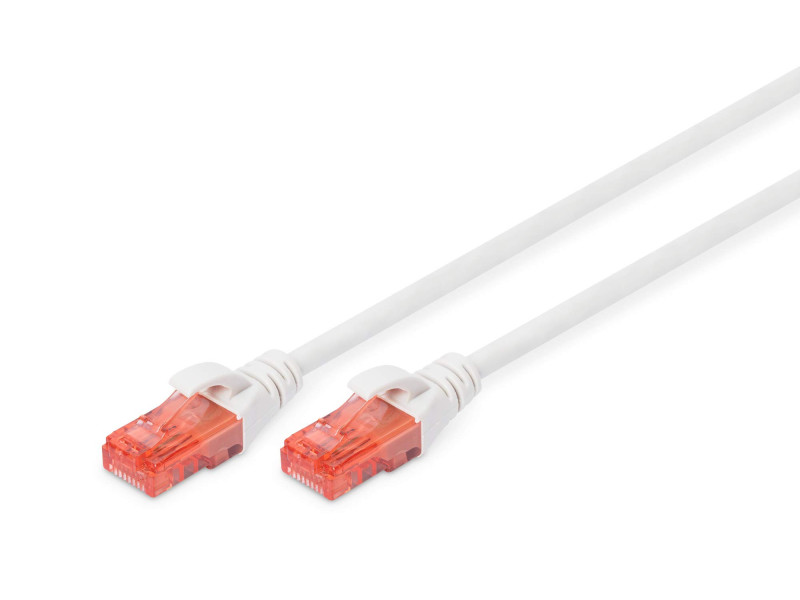 DIGITUS Câble de brassage, Cat. 6, U/UTP, 1,0 m, blanc