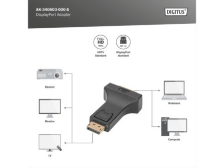 DIGITUS Adaptateur DisplayPort, DisplayPort - DVI-I (24-5)