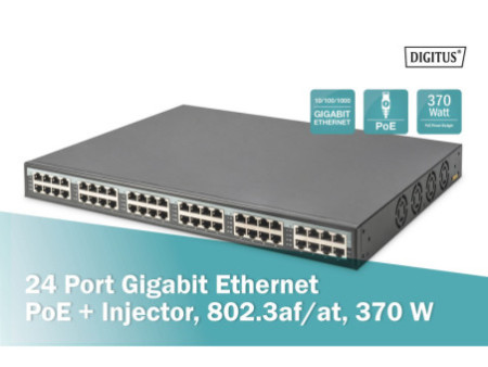DIGITUS Injecteur Gigabit PoE +, 24 ports
