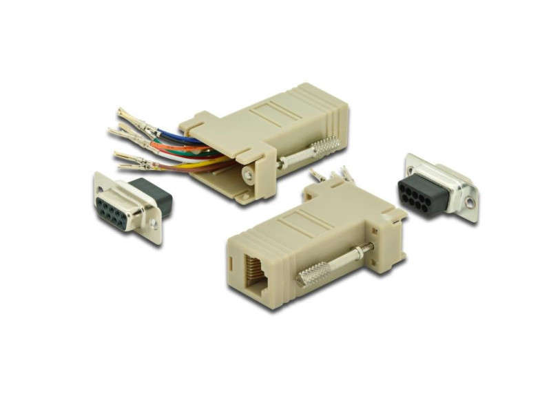 DIGITUS Adaptateur RS 232, femelle DB9 - femelle RJ45, beige