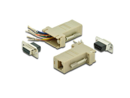 DIGITUS Adaptateur RS 232, femelle DB9 - femelle RJ45, beige