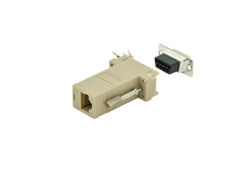 DIGITUS Adaptateur RS 232, mâle DB9 - femelle RJ45, beige