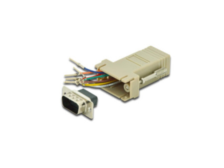 DIGITUS Adaptateur RS 232, mâle DB9 - femelle RJ45, beige