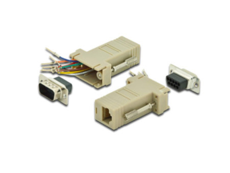 DIGITUS Adaptateur RS 232, mâle DB9 - femelle RJ45, beige