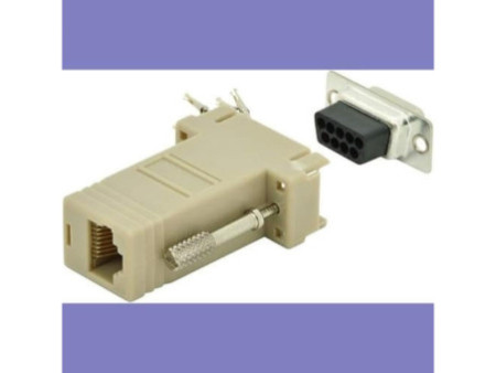 DIGITUS Adaptateur RS 232, mâle DB9 - femelle RJ45, beige