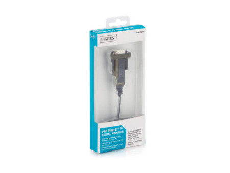 DIGITUS Adaptateur USB 2.0, USB-C - RS232, noir