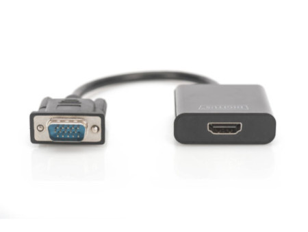 DIGITUS Convertisseur VGA - HDMI + Audio, noir