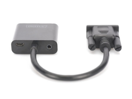 DIGITUS Convertisseur VGA - HDMI + Audio, noir