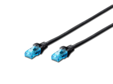 DIGITUS Câble patch Cat. 5e, U/UTP, 0,5 m, noir