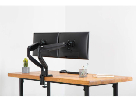 DIGITUS Support double écran universel, fixation par serrage
