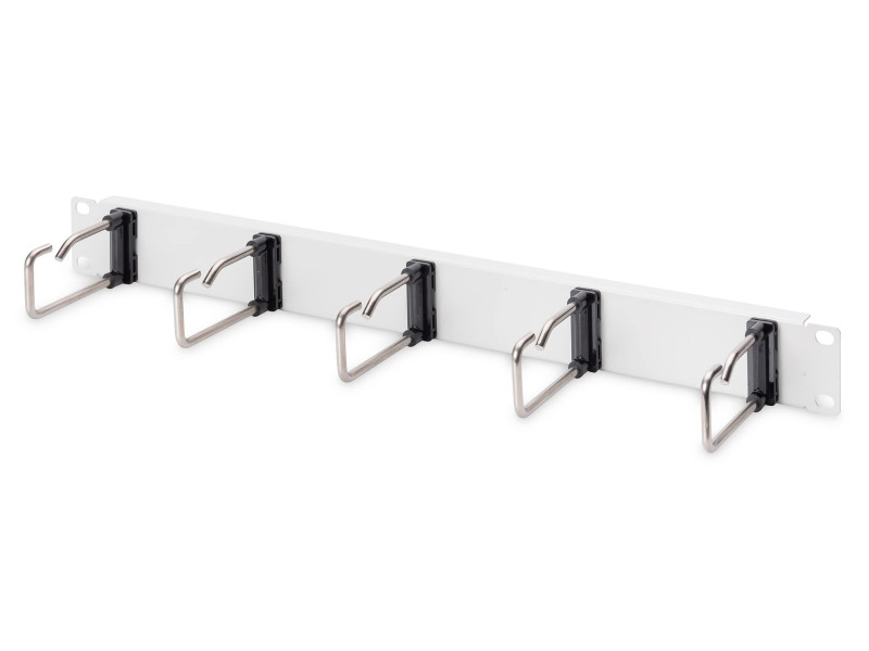 DIGITUS Panneau de rangement 19', 1U, 5 guide-câbles, gris