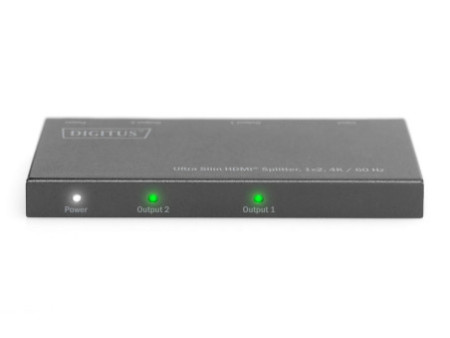 DIGITUS Répartiteur HDMI extra-plat, 1x2, 4K/60 Hz, noir