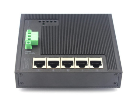 DIGITUS Commutateur industriel plat Gigabit, 5 ports, IP40
