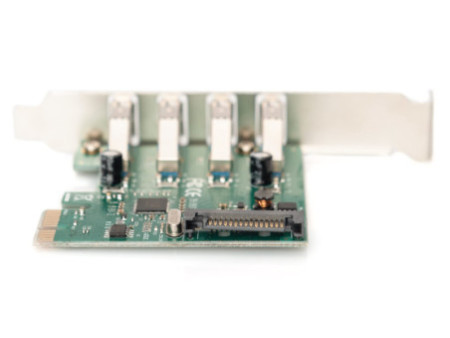 DIGITUS Carte réseau PCI Express USB 3.0, 4 ports, 5 Gbit/s.
