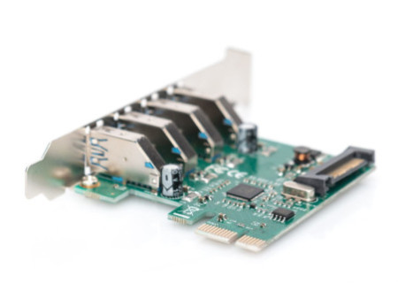 DIGITUS Carte réseau PCI Express USB 3.0, 4 ports, 5 Gbit/s.