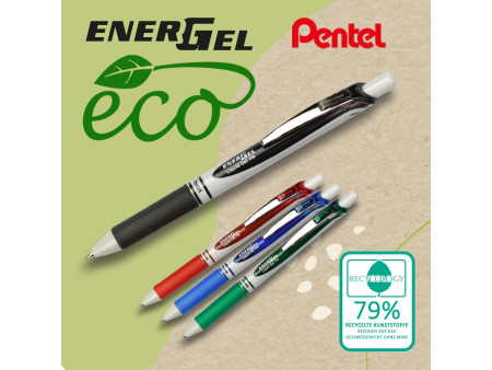 Pentel Stylo roller à encre gel EnerGel BL77 Eco, rouge