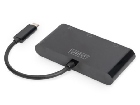 DIGITUS Adaptateur graphique triple USB-C 3en1 (HDMI/DP/VGA)