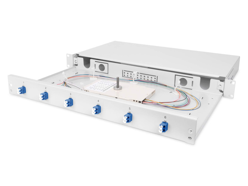 DIGITUS Boîte d'épissure à fibre optique 19', OS2, 6x LC