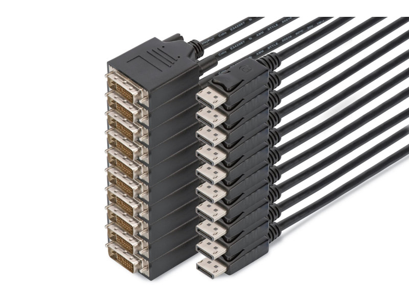 DIGITUS Câble adaptateur, DisplayPort - DVI-D, 2,0 m, par 10