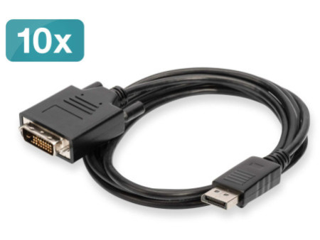 DIGITUS Câble adaptateur, DisplayPort - DVI-D, 2,0 m, par 10
