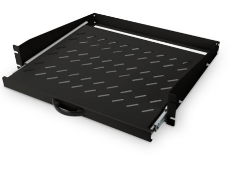 DIGITUS Etagère amovible pour montage fixe 19', 2U, noir