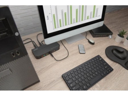 DIGITUS Commutateur KVM, 2 ports, 2x entrée DP, 1x sortie DP