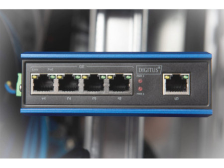 DIGITUS Commutateur Gigabit industriel PoE Switch, 4 ports