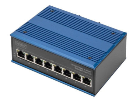 DIGITUS Commutateur industriel Gigabit PoE, 8 ports