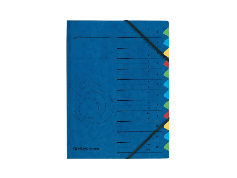 herlitz Trieur, A4, carton, 12 compartiments, bleu