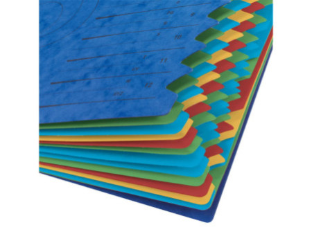 herlitz Trieur, A4, carton, 12 compartiments, bleu