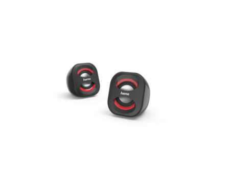 hama Haut-parleurs stéréo 2.0 'Sonic Mobil 183', noir/rouge
