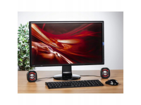 hama Haut-parleurs stéréo 2.0 'Sonic Mobil 183', noir/rouge
