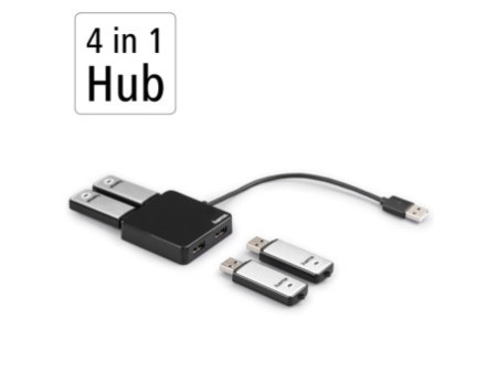 hama Hub USB 2.0, 4 ports, noir