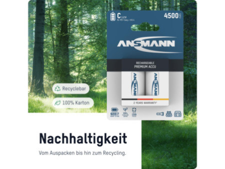 ANSMANN Pile rechargeable NiMH max E, Baby (C), 4.500 mAh