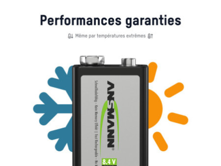 ANSMANN Pile rechargeable NiMH maxE, bloc E 9V, 200 mAh