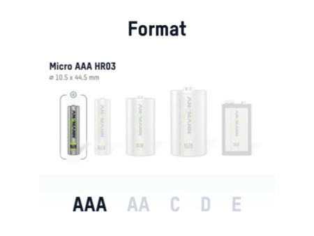 ANSMANN NiMH maxE DECT blue, Micro AAA, 800 mAh, blister 2