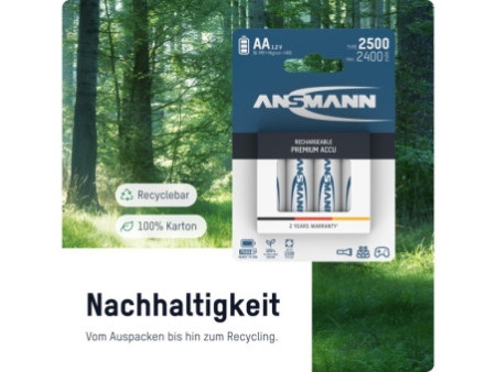 ANSMANN Pile rechargeable NiMH Premium, Mignon AA, 2.850 mAh