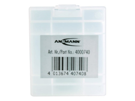 ANSMANN Boîte à piles à 4 compartiments, boîte de rangement