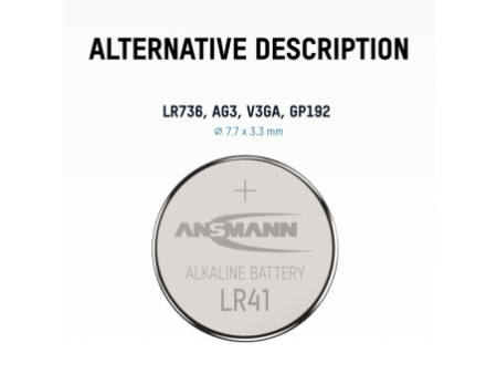 ANSMANN Pile bouton alcaline 'LR41', 1,5 Volt (AG3)